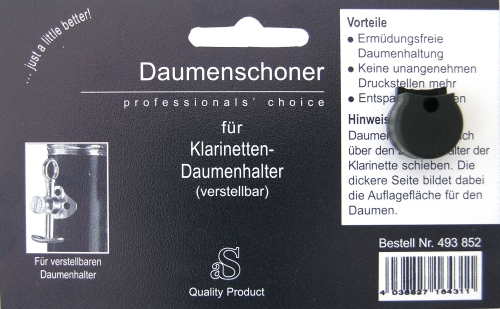 A&S Daumenschoner Klarinette Daumenhalter verstellbar